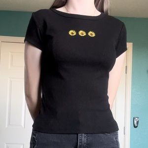 Embroidered Sunflower T-shirt